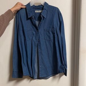 Faded Glory Blue Denim Blouse